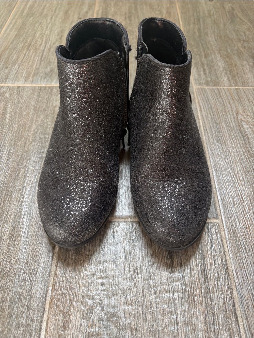 Cat & Jack Black Glitter Ankle Boots